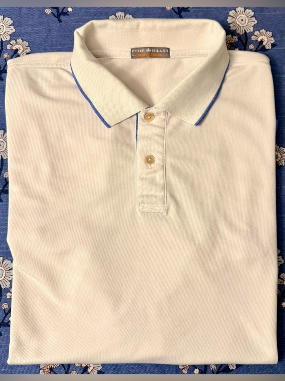 Peter Millar Encore Performance Mesh Polo – White – Men’s Size XL – EUC